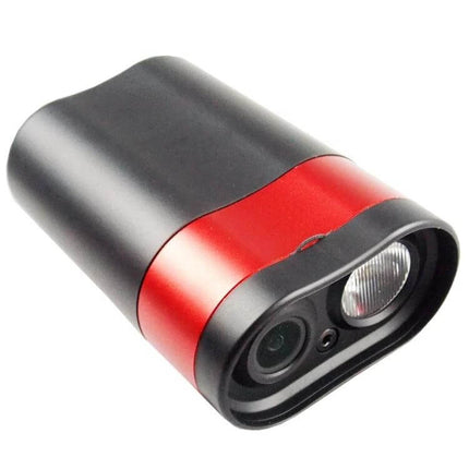 Bicycle Front Light With Built-In Speaker For Night Rides – compact red-black unit with wide-beam lens and built-in speaker for commuting and trail use