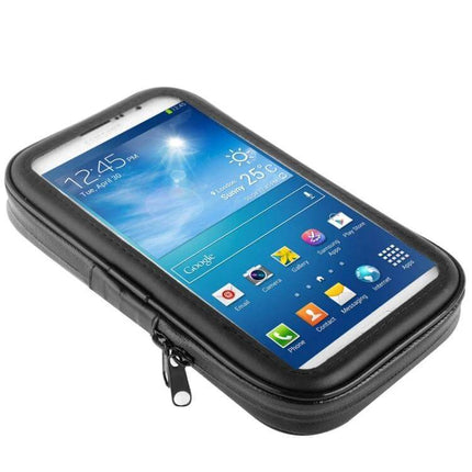 Bicycle Handlebar Phone Case Waterproof Zipper Touch Bag - hard-shell handlebar mount with touch-sensitive window and IPX4 water resistance