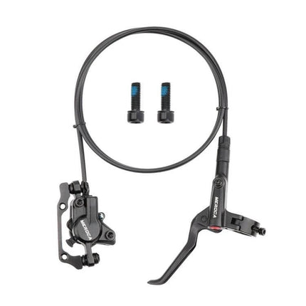 Bicycle Hydraulic Disc Brake Set For Mountain Bikes - black aluminum alloy front and rear hydraulic brake lever and caliper with hose and bolts