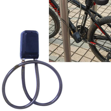 Bicycle Password Alarm IP44 Waterproof For Securing Parked Bikes Safely compact alarm device with cable securing a bike to a rack