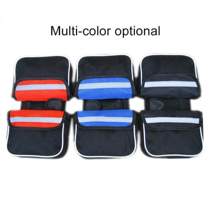 Bicycle Phone Bag For Mountain And Road Bikes With Reflective Strips shown in multiple colors with mesh pocket and reflective strip