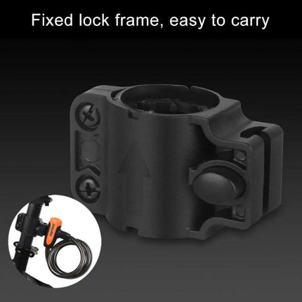 Bicycle Portable Anti Theft Steel Cable Lock For Daily Use 120cm Black - handlebar mount bracket shown with coiled cable lock
