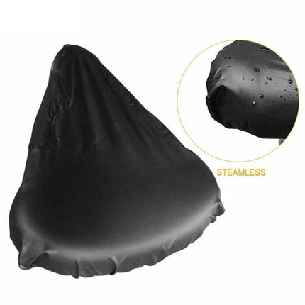 Bicycle Saddle Waterproof Cover For Rainy Day Use Daily - black PVC seamless rainproof saddle protector for commuting and training