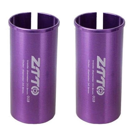 Bicycle Seat Post Conversion Sleeve Reducer Cover For Various Diameters purple 60mm aluminum sleeve pair