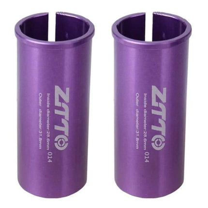 Bicycle Seat Post Conversion Sleeve Reducer Cover For Various Diameters purple 60mm aluminum alloy pair