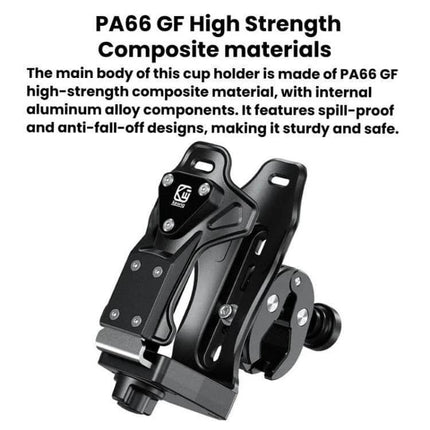 Bicycle Water Bottle Cage For Daily Use With Large Capacity sturdy PA66 GF composite adjustable clamp with anti-theft key for bikes scooters and motorcycles