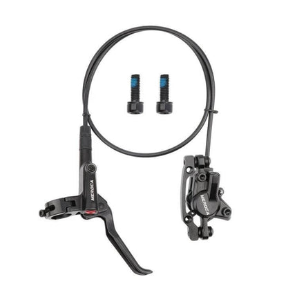 Bicycle Hydraulic Disc Brake Set For Mountain Bikes - black aluminum front and rear hydraulic brake with hose and mounting bolts