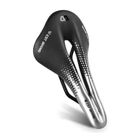 Bike Cushion For Comfortable Riding, Road And Mountain Bike Seat - black ergonomic saddle with cutout and high-strength seat bow