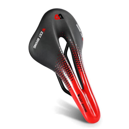 Bike Cushion For Comfortable Riding, Road And Mountain Bike Seat - compact 25x14.5cm ergonomic black and red saddle cushion