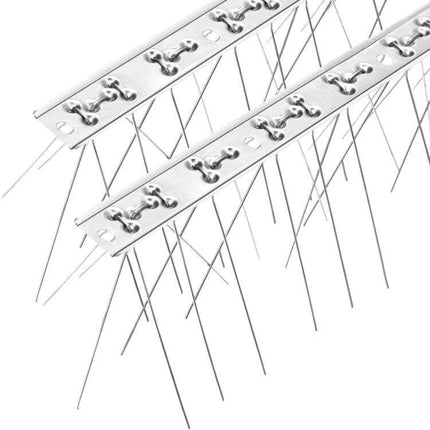 Bird Repellent Thorn Strips 50cm Long For Balconies stainless steel spike strip for balcony ledges and roof edges, 50 cm length, natural metallic finish