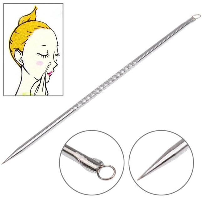 Blackhead Remover Needle Stainless Steel For Safe Pimple Extraction - 81mm stainless steel loop and lancet tool for safe blackhead removal and easy cleaning