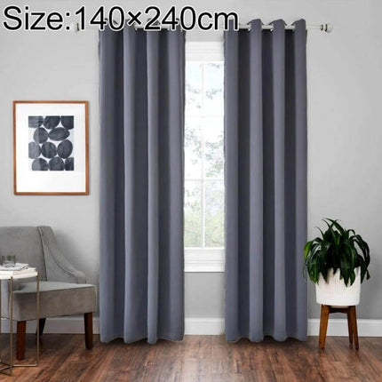 Blackout Curtain Shade Cloth For Room Darkening 140x175 cm hanging gray polyester blackout curtains in living room setting