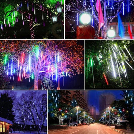 Blue LED Light Stick Set For Christmas Home Decor Indoors And Outdoors - 8x30cm 17-LED bars illuminating trees, streets, malls and indoor displays