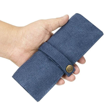 Nylon Canvas Watch And Strap Portable Storage Bag Blue compact 5-slot blue canvas pouch for travel watches and straps