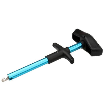 Blue T Shaped Fish Hook Remover Aluminum Alloy For Sea Fishing - anodized blue T-handle hook remover with stainless tip, ergonomic ABS grip, corrosion-resistant