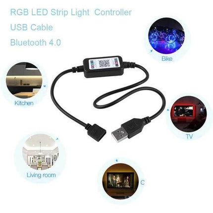 Bluetooth Light Controller For LED Lights App Controlled - USB Bluetooth 4.0 RGB controller for LED strips, app and music-synced ambient lighting