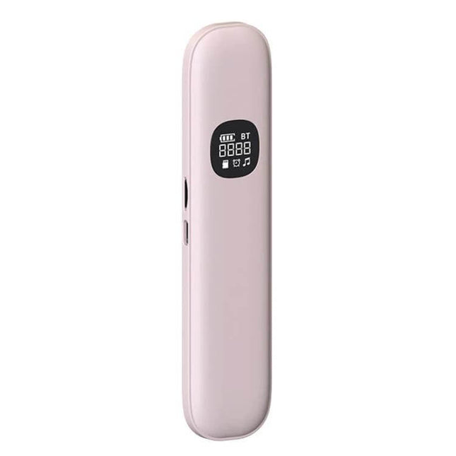 Bone Conduction Sleep Speaker for Relaxing Nighttime Listening – slim pink bone conduction sleep speaker with display for pillow use