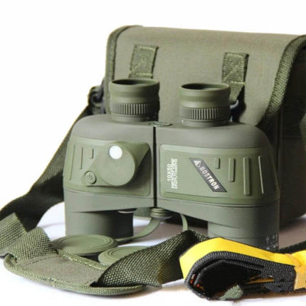 Bostron 10x50 Binoculars With Compass For Outdoor Viewing green binoculars with carrying case and strap