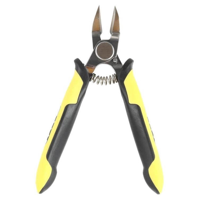 BR 130mm Wire Cable Cutter For Everyday Workshop Tasks - compact precision cutter with yellow PVC handles for wires and electronic leads
