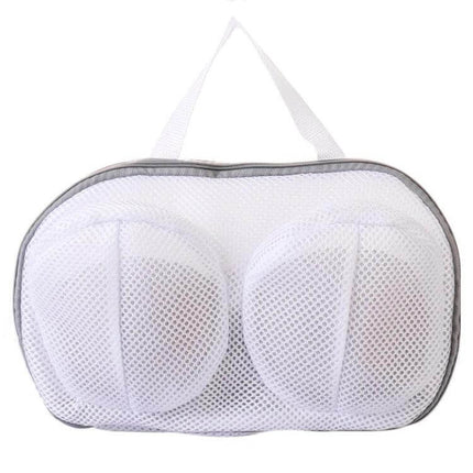 Bra Washing Bag Mesh Laundry Pouch For Travel Underwear white breathable mesh pouch with molded cups and handle