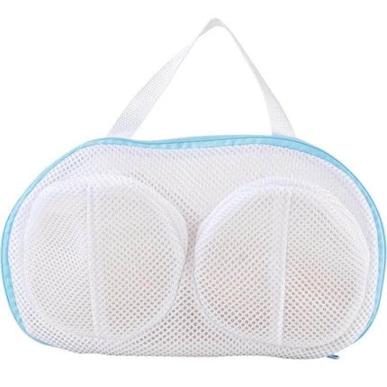 Bra Washing Bag Mesh Laundry Pouch For Travel Underwear - white breathable mesh pouch with dual cup protection and top handle for delicate bras