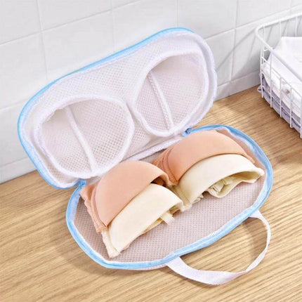 Bra Washing Bag Mesh Laundry Pouch For Travel Underwear - White Blue Mesh Pouch Protecting Bras For Travel And Washing