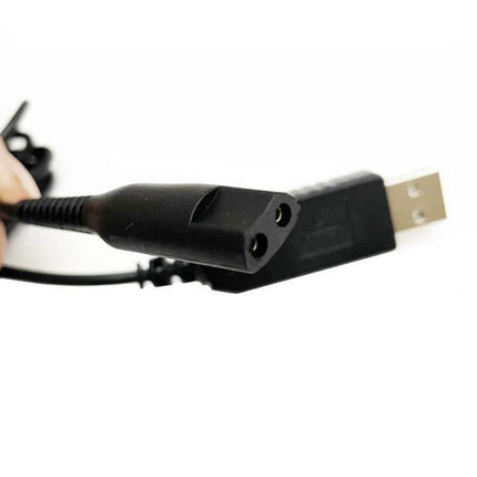 Braun Shaver USB Charging Cable Replacement For Daily Use – black USB-A to 2-pin shaver cable compatible with S3 S5 S6 S7 S8 S9