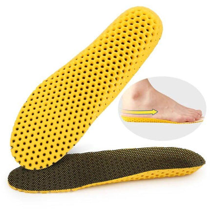 Breathable Shock Absorbing Insoles For Men And Women EU 35 41 yellow perforated mesh EVA insoles for sneakers work shoes and boots