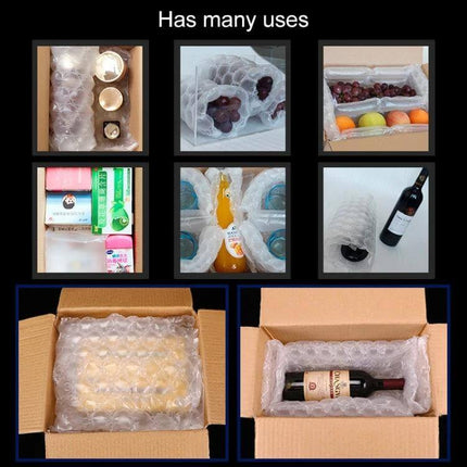 Bubble Film Express Packaging 300m Roll For Shipping – 300m roll of uniform bubble film protecting bottles, fruit and fragile items for shipping