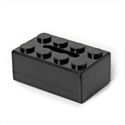 Building Block Tissue Box Wall Mount For Living Room - black waterproof ABS wall-mounted tissue holder with modular block design