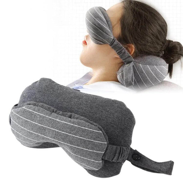 Business Travel Eye Protection Pillow For Restful Sleep - rectangular neck pillow and eye mask for travel comfort, compact carry-on design
