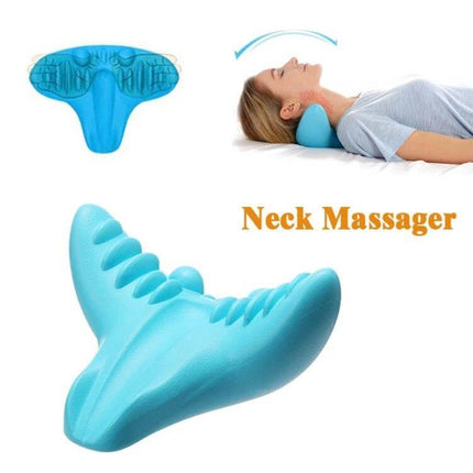 C-Rest Acupressure Neck Massager Pillow For Neck And Shoulders, Blue - portable non-electric neck and shoulder tension reliever