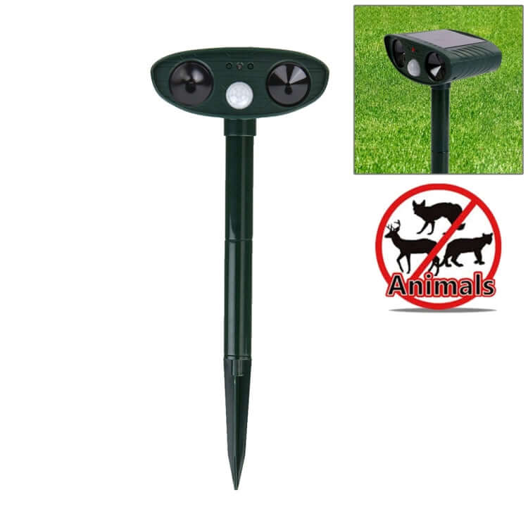 Eco-Friendly Ultrasonic Solar Animal Deterrent with Motion and Light Sensors