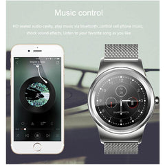 SMA-Round 1.28" Bluetooth Smart Watch with Color Touch Screen, Waterproof Design, Heart Rate & Sleep Monitoring, Voice Control, Remote Camera, Compatible with Android & iOS