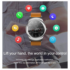 SMA-Round 1.28" Bluetooth Smart Watch with Color Touch Screen, Waterproof Design, Heart Rate & Sleep Monitoring, Voice Control, Remote Camera, Compatible with Android & iOS