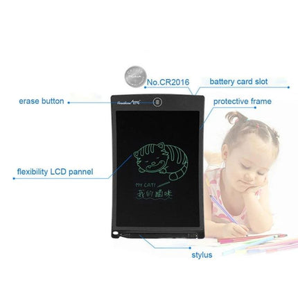 Howshow 8.5 Inch LCD Writing Tablet for Everyday Notes and Drawings - black pressure-sensitive 8.5" tablet with stylus and erase button