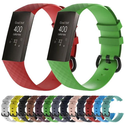Diamond Silicone Watch Band For Fitbit Charge 3 210x18mm