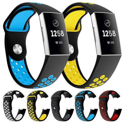 Fitbit Charge 3 Silicone Band Two Color Round Hole 130-195mm