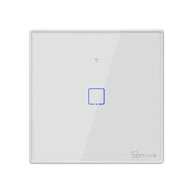 Sonoff T2 Touch Smart Wall Switch for Home Lighting Control white glass touch single-gang switch with Wi-Fi indicator