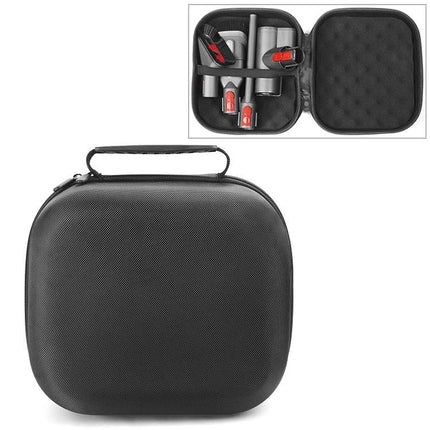 Set of 2 Dust-Proof Storage Bags for Hand-Held Vacuum Accessories - black nylon hard-shell bag with handle, interior straps organizing vacuum tools
