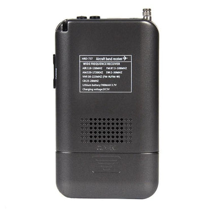 Portable Radio for Aircraft Band Reception and Everyday Use - compact black handheld receiver for aviation and AM/FM listening