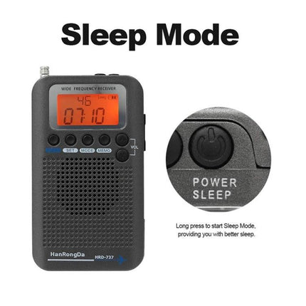 Portable Radio for Aircraft Band Reception and Everyday Use - compact handheld receiver with sleep mode and display for pilots and travelers