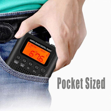 Mini Portable FM and AM Two Band Radio with Loudspeaker in pocket, compact 100x60x15mm travel radio for outdoor use and emergencies