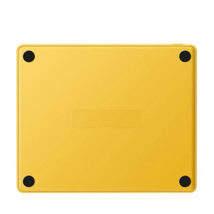 Huion HS64 Graphics Drawing Tablet with Battery-Free Pen yellow tablet bottom view showing anti-slip pads