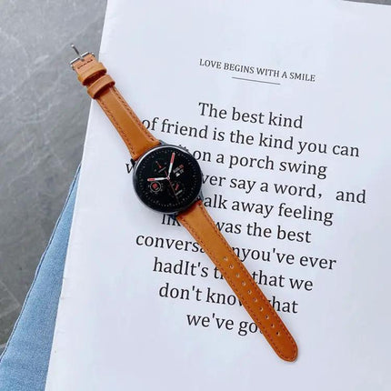 22mm Double-Sided Leather Watch Band For Samsung Galaxy
