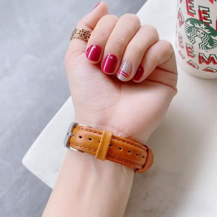 22mm Double-Sided Leather Watch Band For Samsung Galaxy