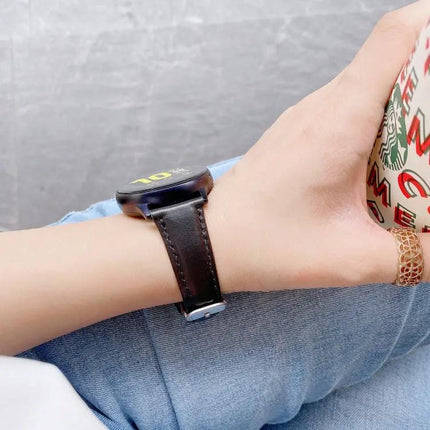 20mm Double-Sided Leather Watch Band For Samsung Galaxy