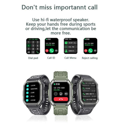 Essential Watch for Everyday Health and Activity Tracking smartwatch showing call features, step and heart rate monitoring on rugged bands