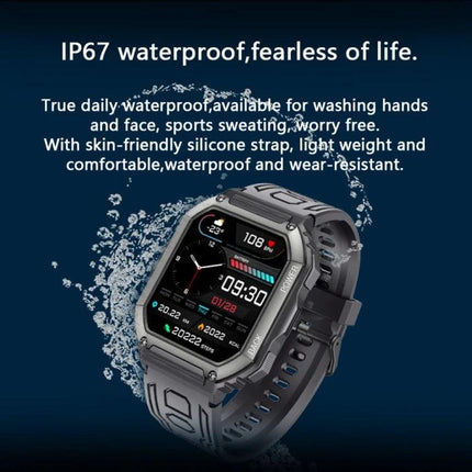 Essential Watch for Everyday Health and Activity Tracking - IP67 waterproof smartwatch showing steps, heart rate, sleep data and movement reminders