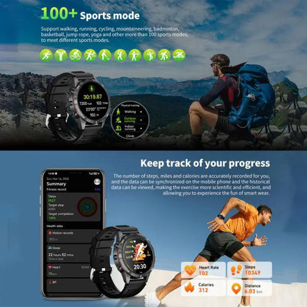 HAMTOD 1.6 Inch Waterproof Smartwatch for Calls and Daily Fitness Monitoring